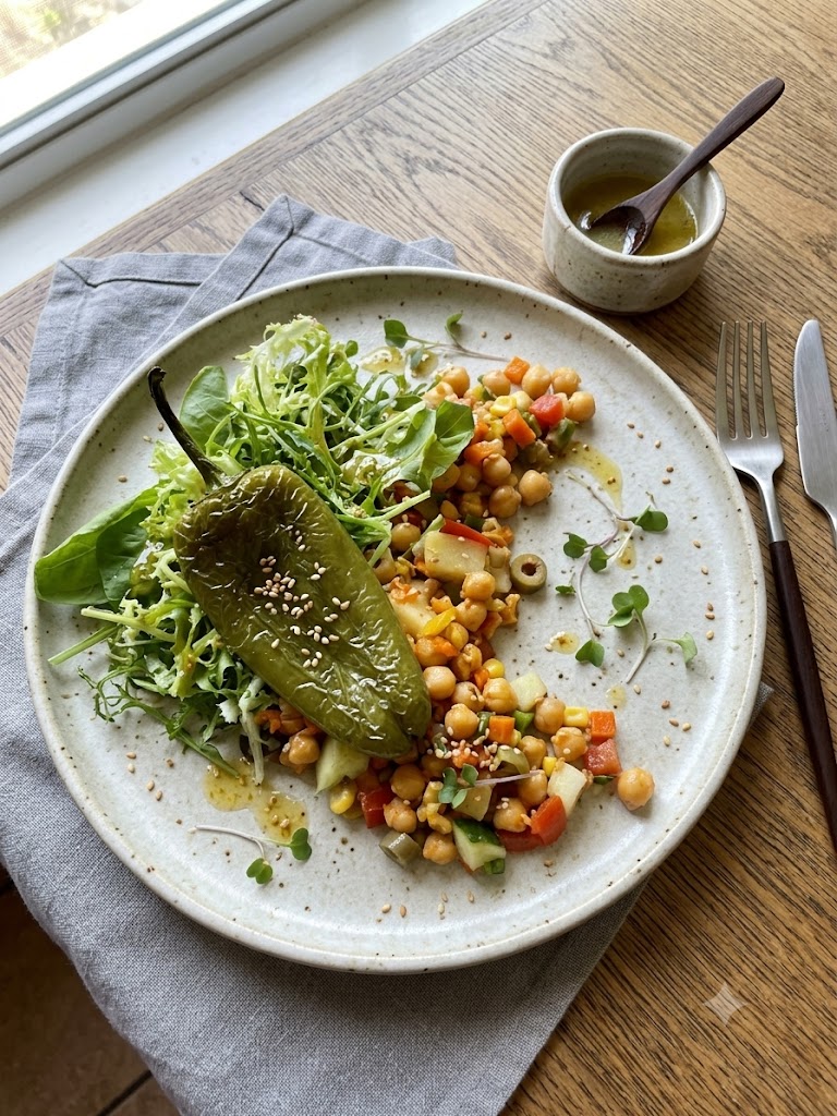 Ensalada mediterránea de garbanzos.